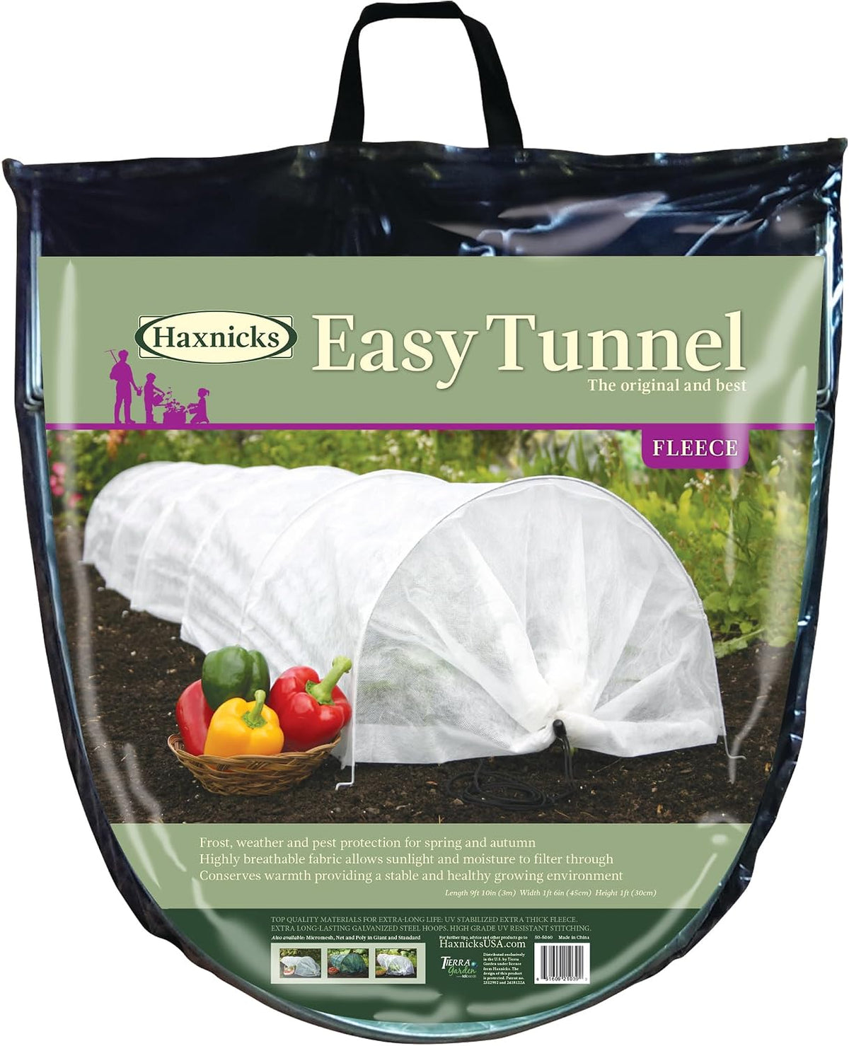 50-5060 Haxnicks Easy Fleece Tunnel Garden Cloche, Cover and Protect Plants from Harsh Weather, Animals, and Pests, Fleece Dome for Your Garden