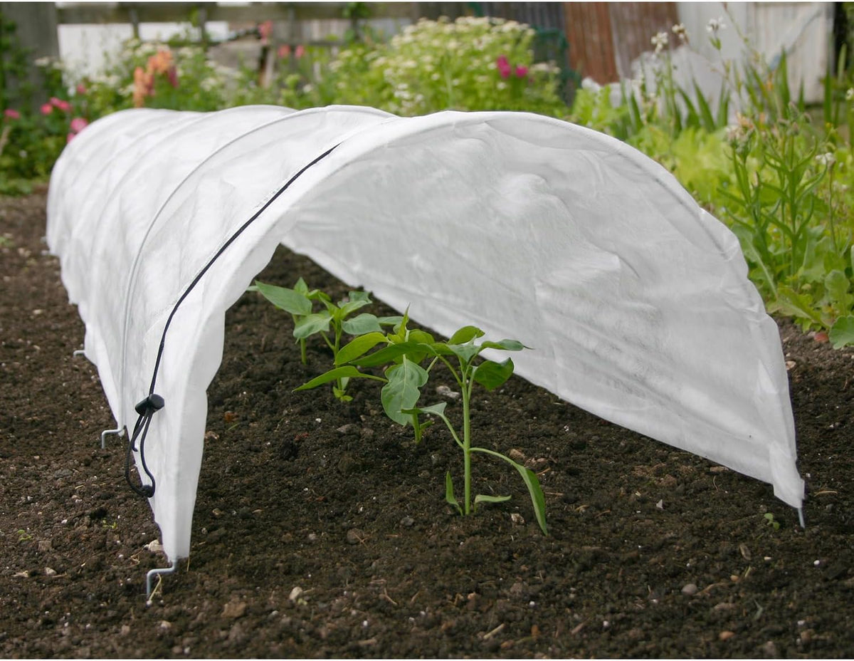 50-5060 Haxnicks Easy Fleece Tunnel Garden Cloche, Cover and Protect Plants from Harsh Weather, Animals, and Pests, Fleece Dome for Your Garden