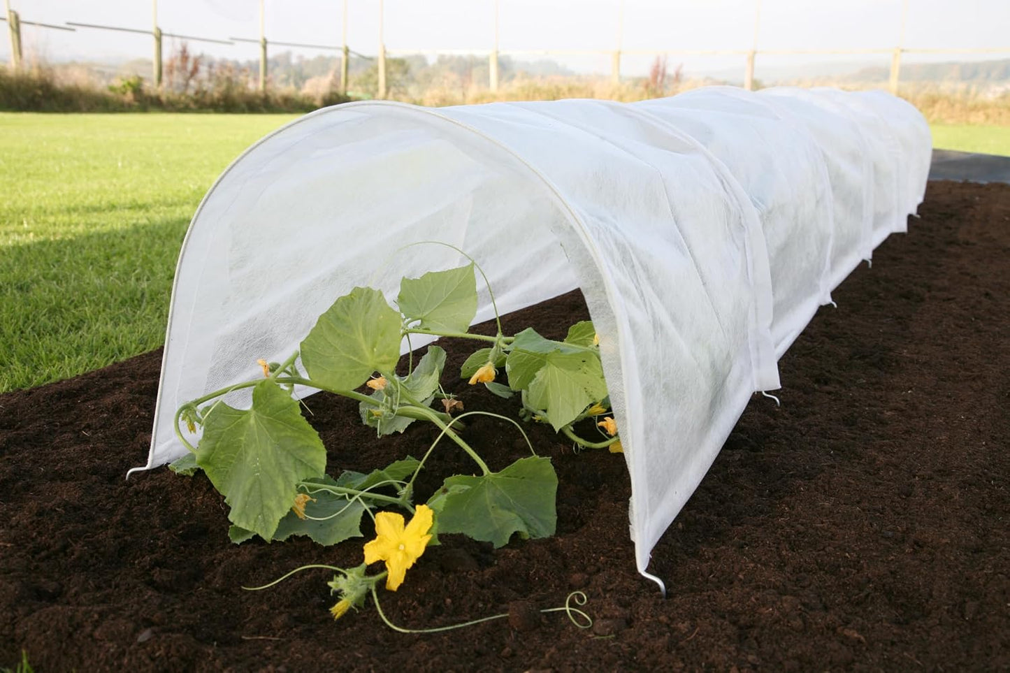 50-5060 Haxnicks Easy Fleece Tunnel Garden Cloche, Cover and Protect Plants from Harsh Weather, Animals, and Pests, Fleece Dome for Your Garden