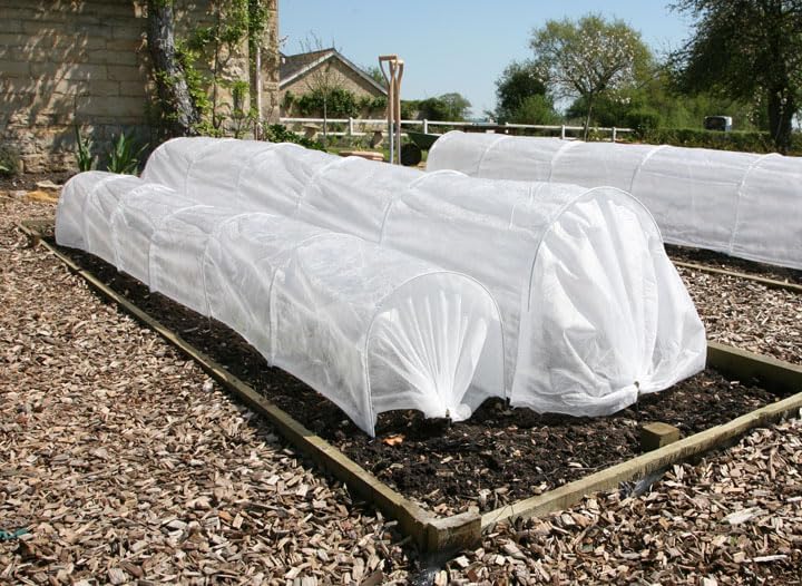 50-5060 Haxnicks Easy Fleece Tunnel Garden Cloche, Cover and Protect Plants from Harsh Weather, Animals, and Pests, Fleece Dome for Your Garden