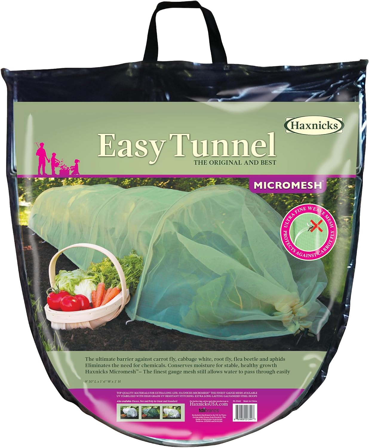 50-5060 Haxnicks Easy Fleece Tunnel Garden Cloche, Cover and Protect Plants from Harsh Weather, Animals, and Pests, Fleece Dome for Your Garden