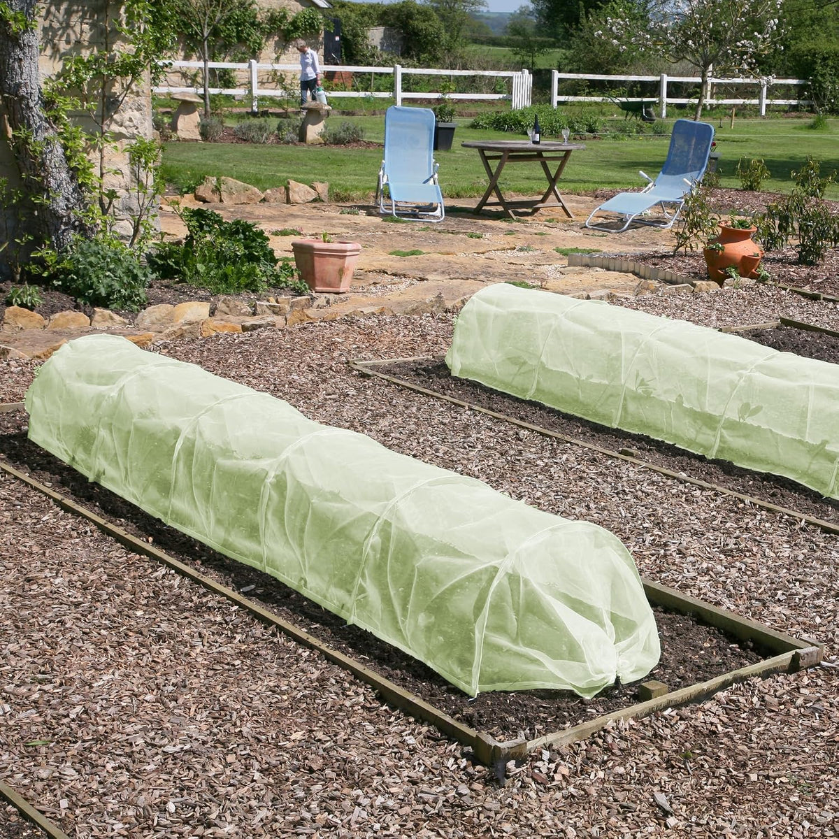 50-5060 Haxnicks Easy Fleece Tunnel Garden Cloche, Cover and Protect Plants from Harsh Weather, Animals, and Pests, Fleece Dome for Your Garden