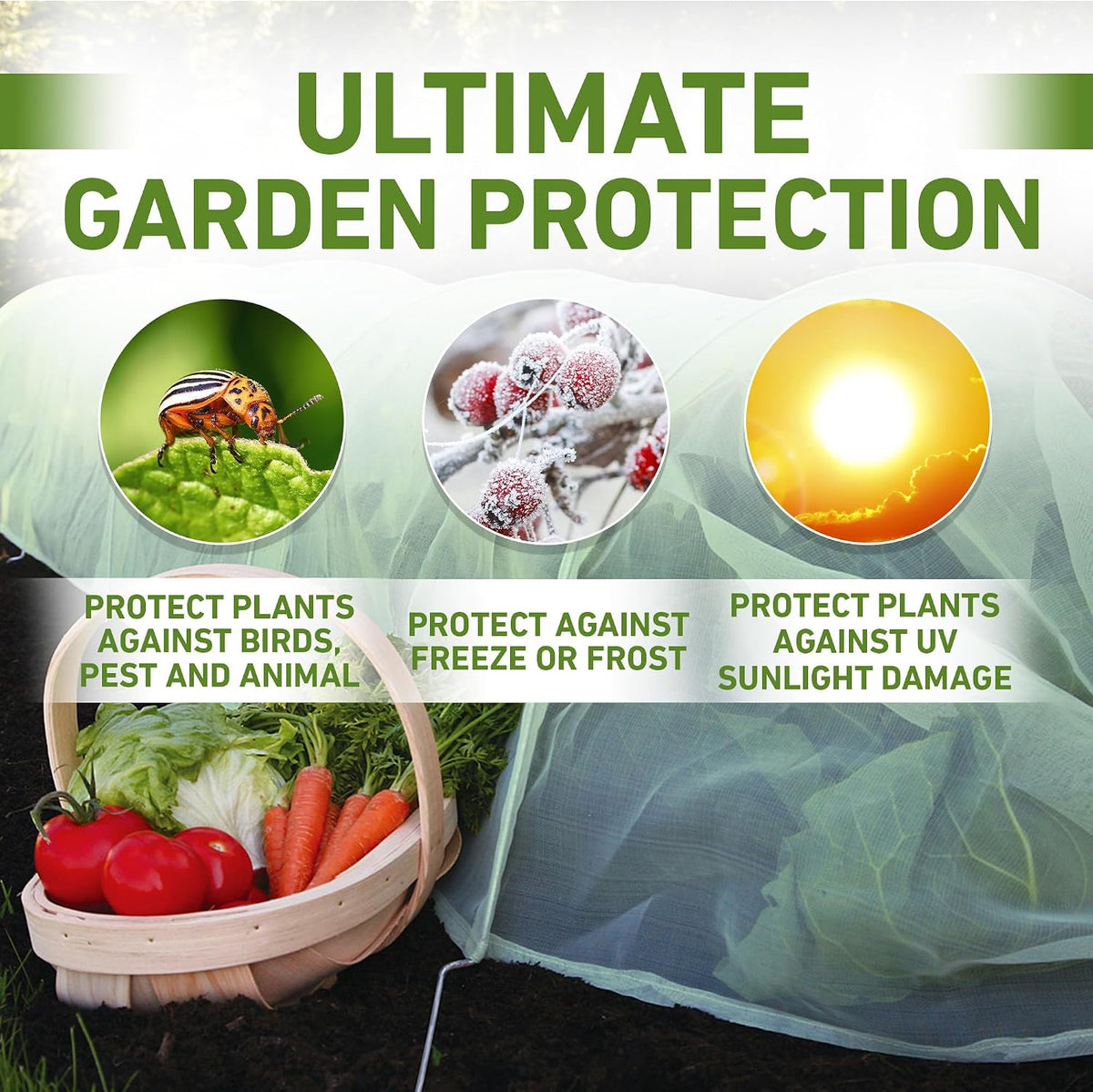 50-5060 Haxnicks Easy Fleece Tunnel Garden Cloche, Cover and Protect Plants from Harsh Weather, Animals, and Pests, Fleece Dome for Your Garden