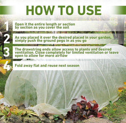 50-5060 Haxnicks Easy Fleece Tunnel Garden Cloche, Cover and Protect Plants from Harsh Weather, Animals, and Pests, Fleece Dome for Your Garden