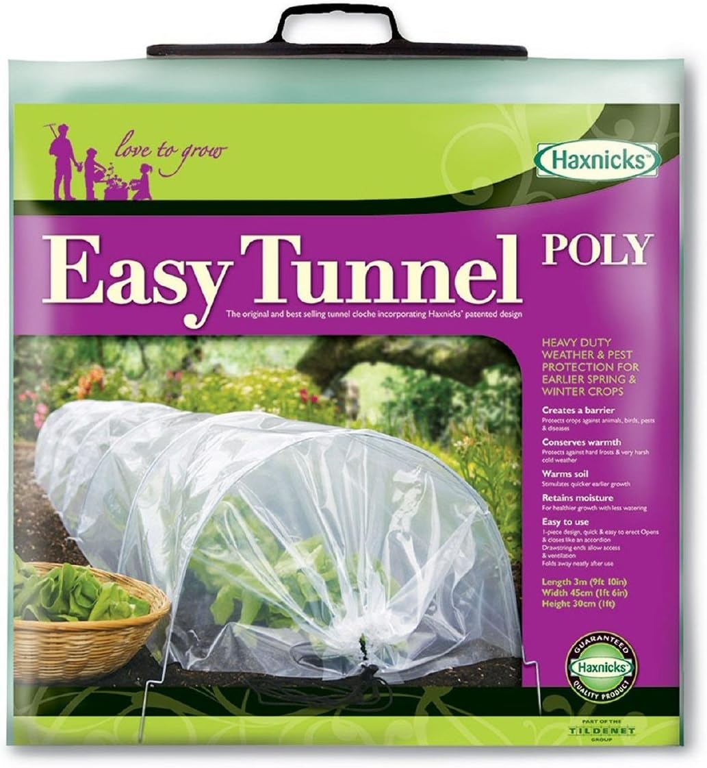 50-5060 Haxnicks Easy Fleece Tunnel Garden Cloche, Cover and Protect Plants from Harsh Weather, Animals, and Pests, Fleece Dome for Your Garden