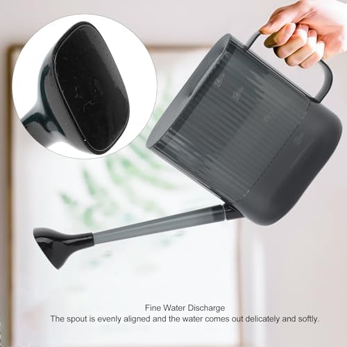 Watering Can for Indoor and Outdoor Plants, Large Long Spout with Removable Stainless Steel Sprinkler Head, Modern Small Garden Watering Can for Houseplants, Bonsai, Flowers (Gray)