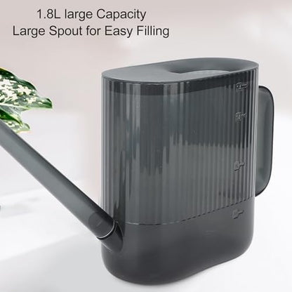 Watering Can for Indoor and Outdoor Plants, Large Long Spout with Removable Stainless Steel Sprinkler Head, Modern Small Garden Watering Can for Houseplants, Bonsai, Flowers (Gray)