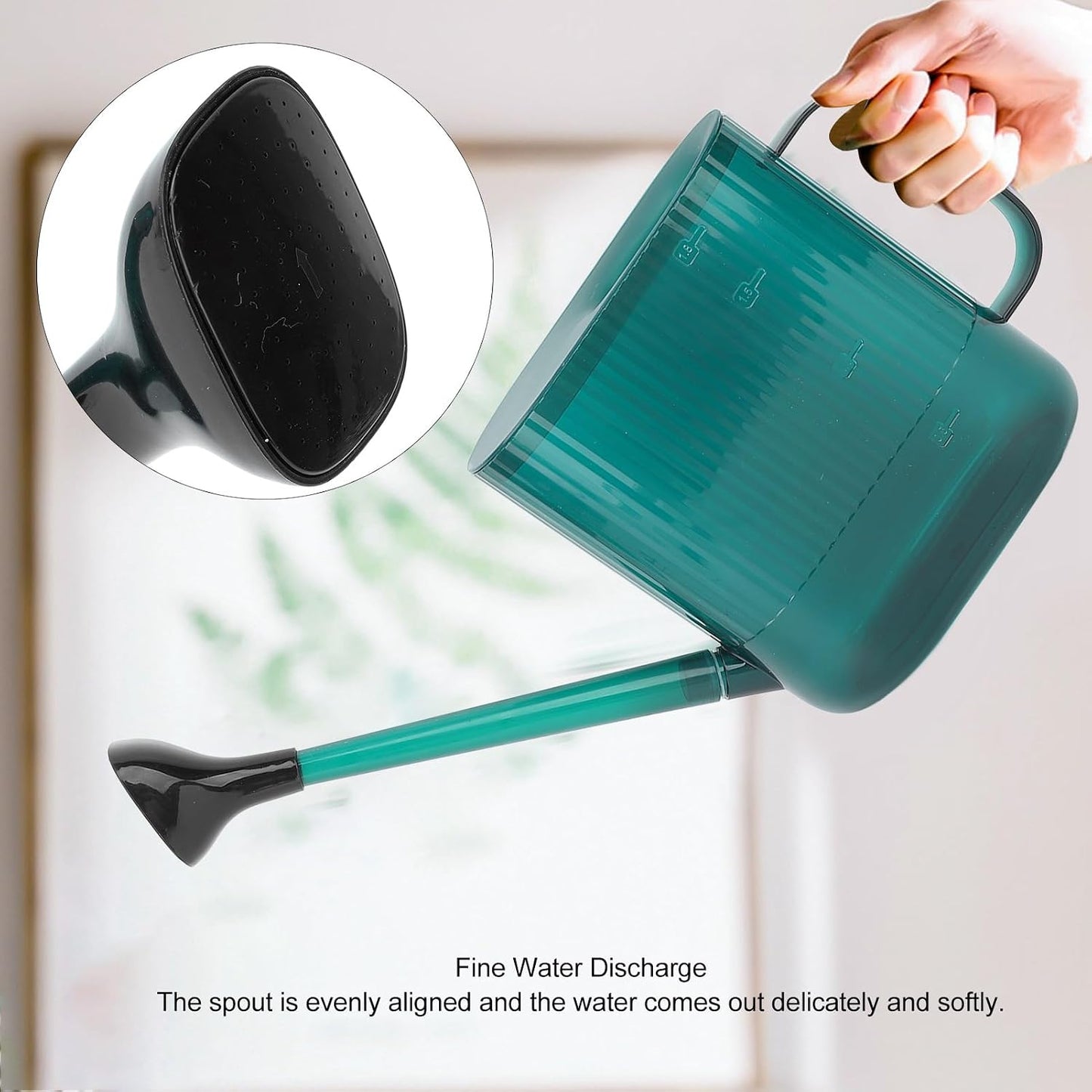 Watering Can for Indoor and Outdoor Plants, Large Long Spout with Removable Stainless Steel Sprinkler Head, Modern Small Garden Watering Can for Houseplants, Bonsai, Flowers (Gray)