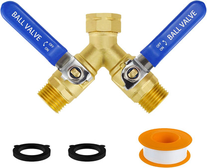 Garden Hose Splitter 2 Way, 3/4" GHT Water Hose Splitter for Yard