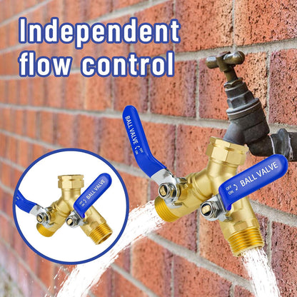 Garden Hose Splitter 2 Way, 3/4" GHT Water Hose Splitter for Yard