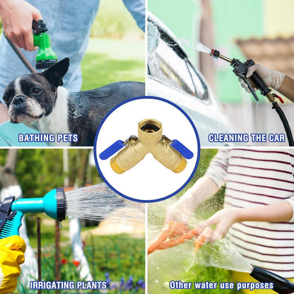 Garden Hose Splitter 2 Way, 3/4" GHT Water Hose Splitter for Yard