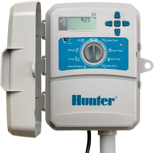Hunter X2 4 Zone Sprinkler Controller, WiFi Compatible Sprinkler Timer
