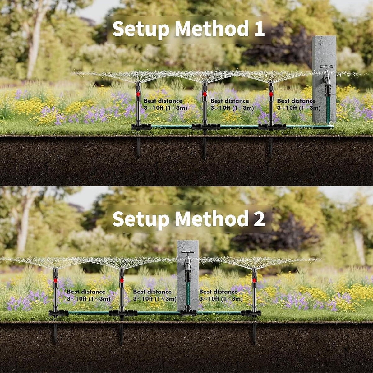 Flexible Sprinkler System, Above Ground DIY Irrigation Kit