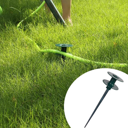 6 Pack Garden Hose Guide Spike, 10 Inch Rustproof Zinc Sturdy Metal Stake, Heavy Duty Spin Top, Keeps Garden Hose Out of Flower Beds for Plant Protection
