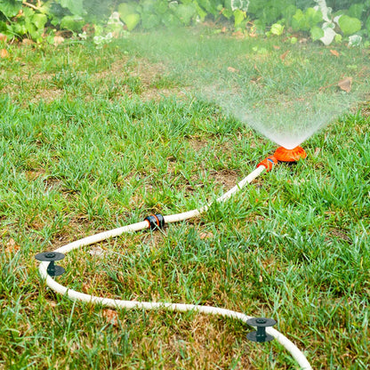 6 Pack Garden Hose Guide Spike, 10 Inch Rustproof Zinc Sturdy Metal Stake, Heavy Duty Spin Top, Keeps Garden Hose Out of Flower Beds for Plant Protection