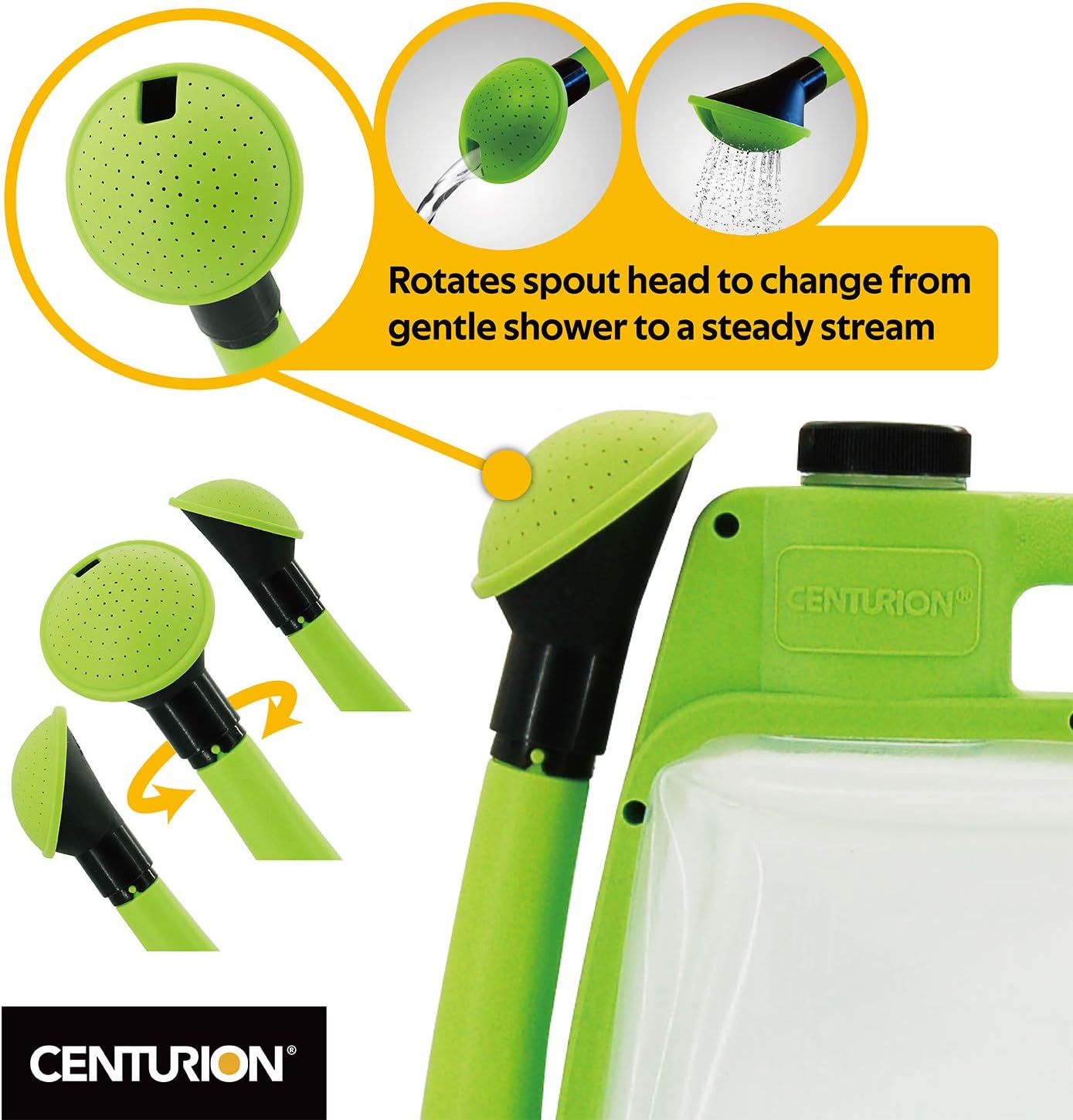 1408 Foldable Clear Plastic Watering Can,1.5 Gal with Rotating Nozzle, Long Stem Spout, Compact Ergonomic Design with Sprinkler & Pouring System Ideal for Indoor/Outdoor Gardening - Lavender