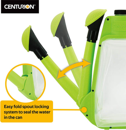 1408 Foldable Clear Plastic Watering Can,1.5 Gal with Rotating Nozzle, Long Stem Spout, Compact Ergonomic Design with Sprinkler & Pouring System Ideal for Indoor/Outdoor Gardening - Lavender