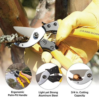 Anvil Pruning Shears – Heavy-Duty Professional Grade Pruner, 3/4” Cutting Capacity, Non-Stick Coating, Ergonomic Grip, Durable Aluminum Frame for Precision and Long-Lasting Performance