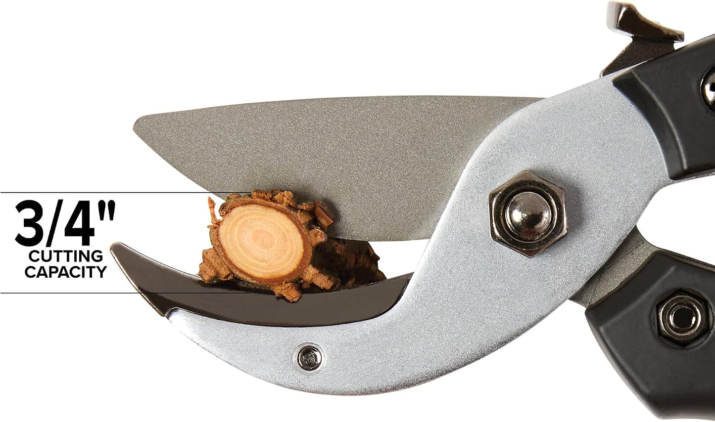 Anvil Pruning Shears – Heavy-Duty Professional Grade Pruner, 3/4” Cutting Capacity, Non-Stick Coating, Ergonomic Grip, Durable Aluminum Frame for Precision and Long-Lasting Performance