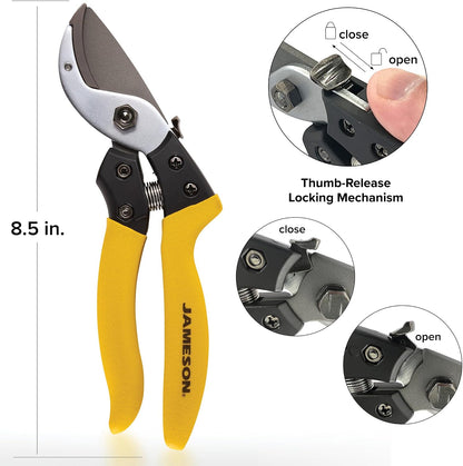 Anvil Pruning Shears – Heavy-Duty Professional Grade Pruner, 3/4” Cutting Capacity, Non-Stick Coating, Ergonomic Grip, Durable Aluminum Frame for Precision and Long-Lasting Performance