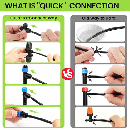 Bonviee Drip Irrigation System Kit for Garden Watering, 230FT Quick Connect