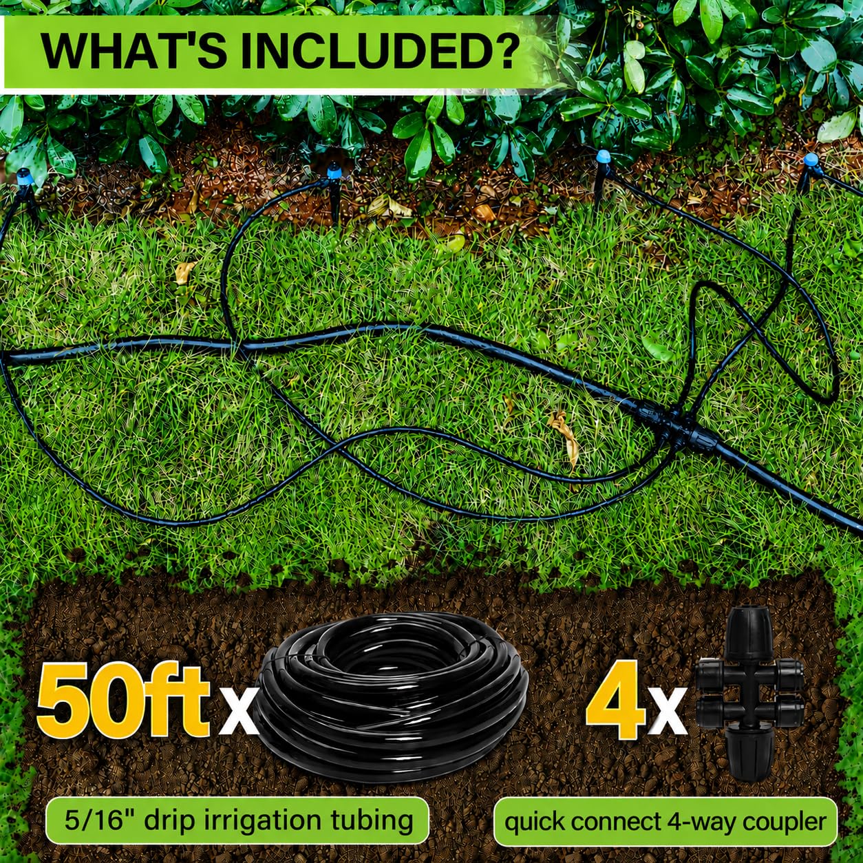 Bonviee Drip Irrigation System Kit for Garden Watering, 230FT Quick Connect