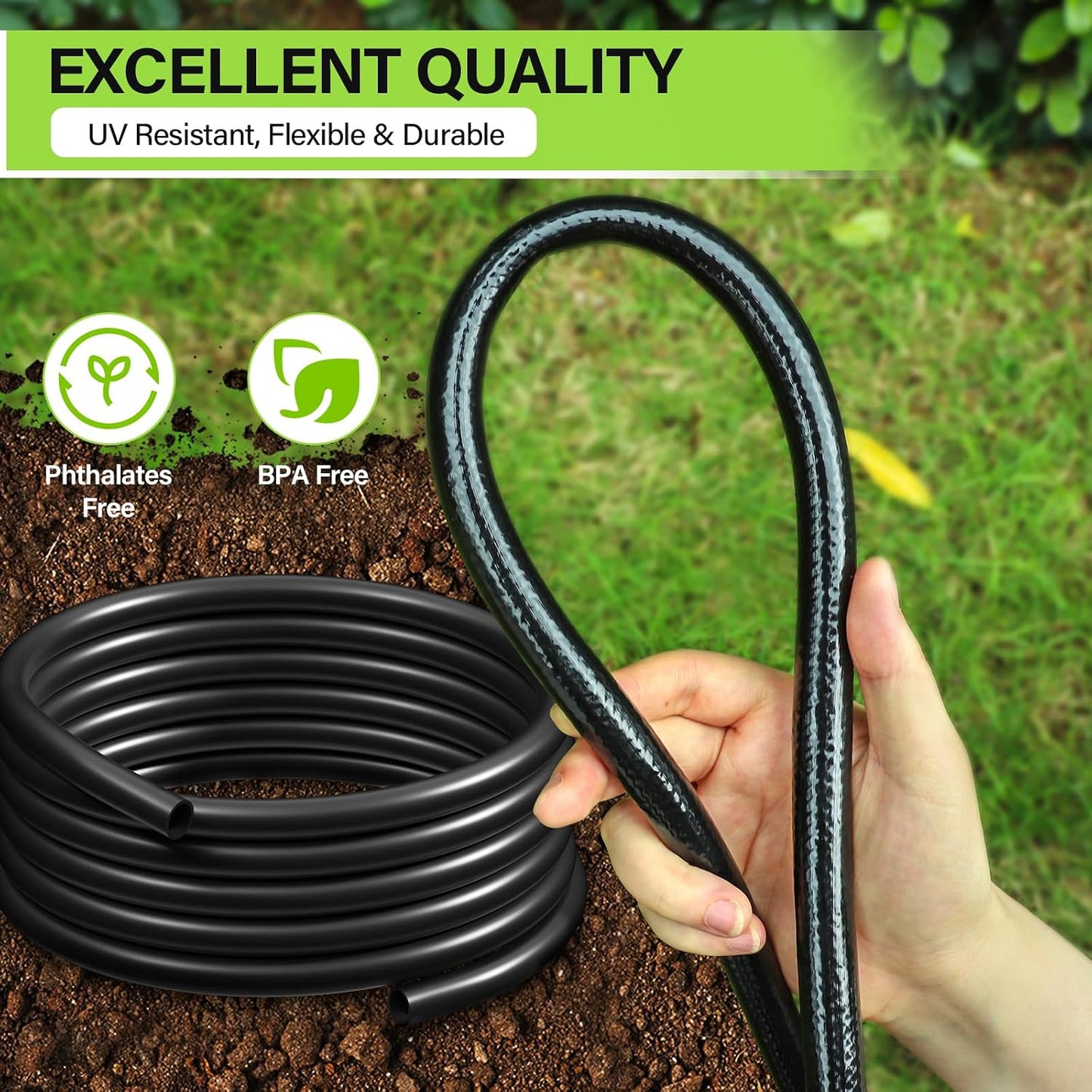 Bonviee Drip Irrigation System Kit for Garden Watering, 230FT Quick Connect