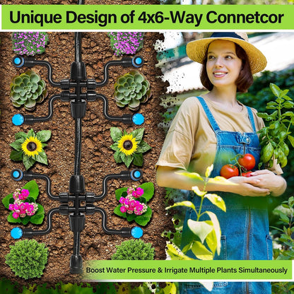 Bonviee Drip Irrigation System Kit for Garden Watering, 230FT Quick Connect