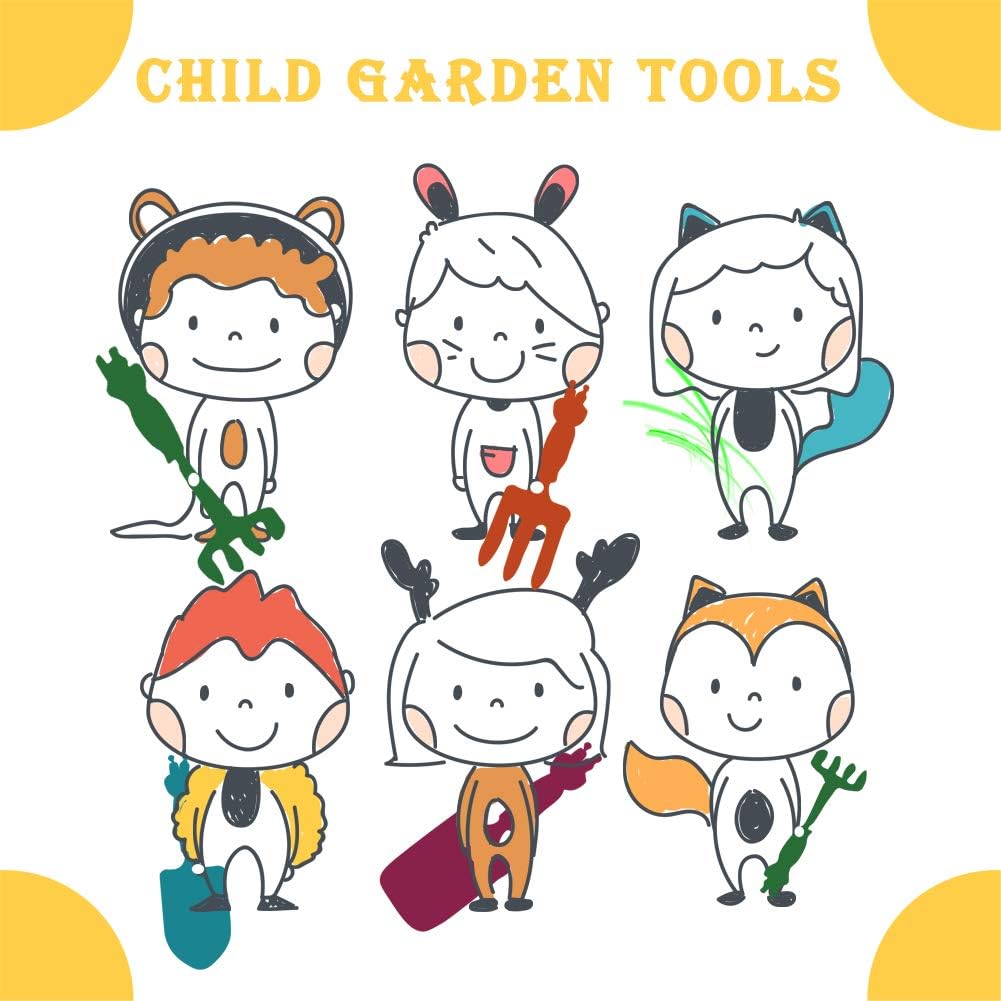 Kids Gardening Tools Gloves Set: 3 Cute Shovel Spade for Kid Garden Work with 2 Toddler Gloves for Teen Boy Girls