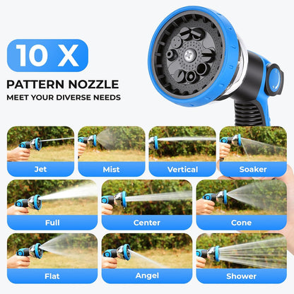 Retractable Garden Hose Reel, 1/2 in x 100 ft Heavy Duty Wall Mounted Hose Reel with Upgraded Automatic Slow Rewind System, Any Length Lock, 180° Swivel Bracket, 10-Pattern Nozzle for Outdoor Watering