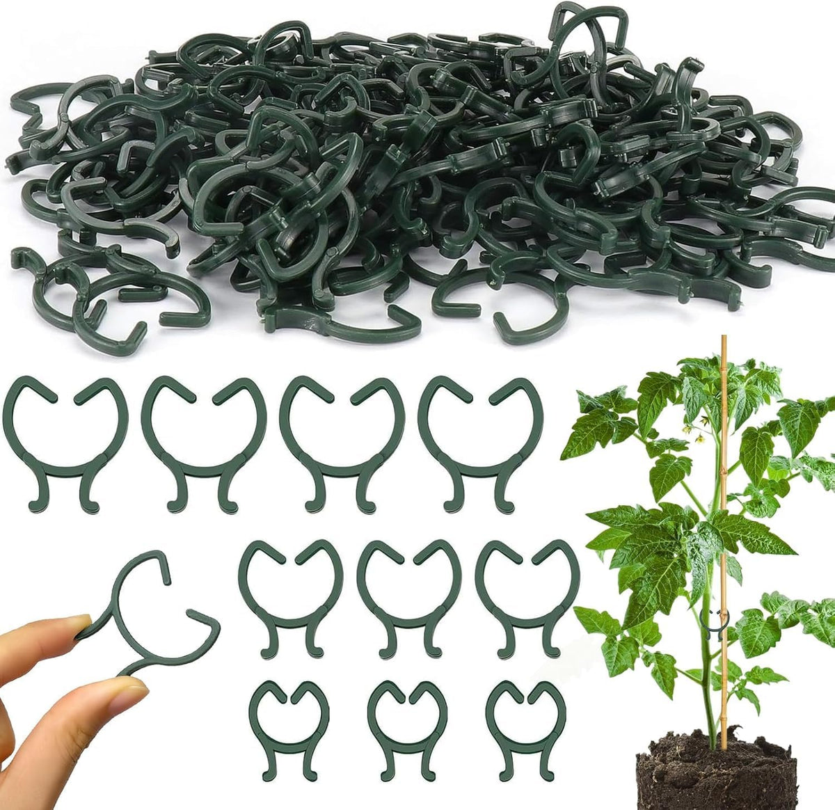 100 Pcs Plant Clips for Climbing Plants Garden Clips Plant Support Clips for Tomato Gardening Clips Vegetable Clips for Support for Securing Plants