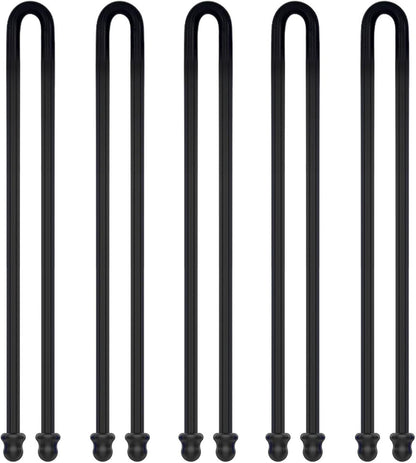 5Pcs 18in Silicone Cable Tie, Steel-Cord Twist Ties, Organizer