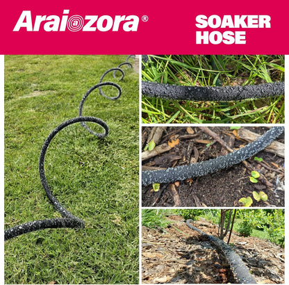 Soaker Hose 50FT 5/8 Inch, Heavy Duty Leakproof Drip Irrigation Hose for Deep Watering Garden, Flower Beds & Landscaping