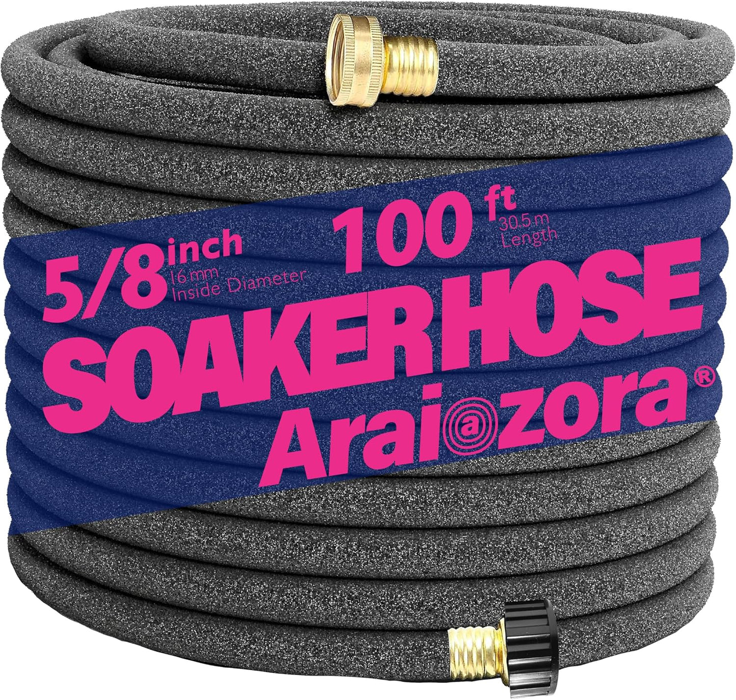 Soaker Hose 50FT 5/8 Inch, Heavy Duty Leakproof Drip Irrigation Hose for Deep Watering Garden, Flower Beds & Landscaping