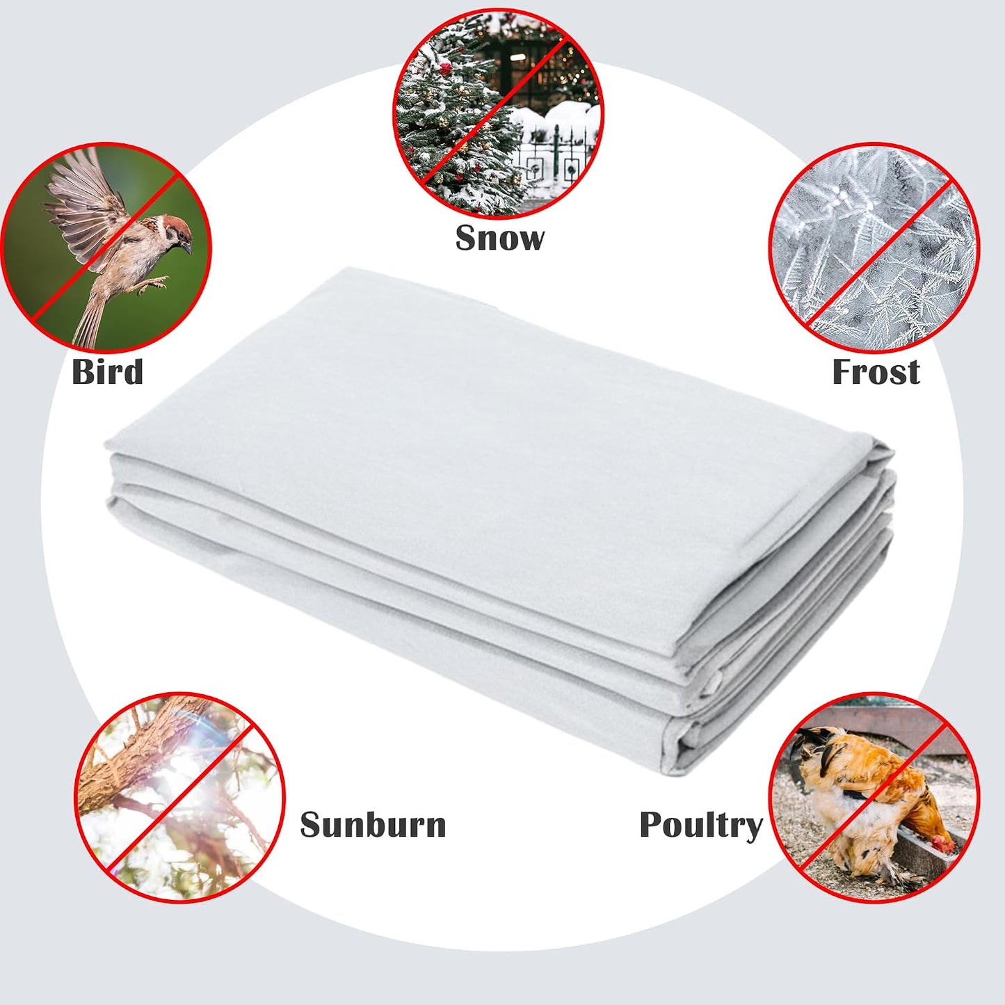 Plant Covers Freeze Protection - 4 Pack Winter Frost Tree Plant Shrub Cloth with Zipper Drawstring Transparent Pane, Frosts Blanket Wrap Bags for Outdoor Cold Weather (White, 47''×31'')