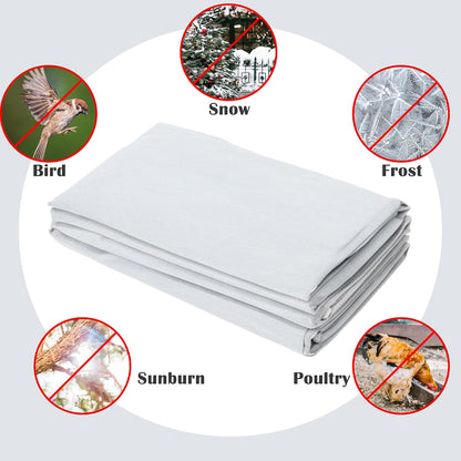 Plant Covers Freeze Protection - 4 Pack Winter Frost Tree Plant Shrub Cloth with Zipper Drawstring Transparent Pane, Frosts Blanket Wrap Bags for Outdoor Cold Weather (White, 47''×31'')