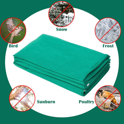 Plant Covers Freeze Protection - 4 Pack Winter Frost Tree Plant Shrub Cloth with Zipper Drawstring Transparent Pane, Frosts Blanket Wrap Bags for Outdoor Cold Weather (White, 47''×31'')