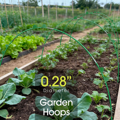 Garden Hoops for Raised Beds, Greenhouse Hoops for Row Cover, 24 PCS