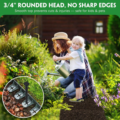 100PCS 8-Inch Plastic Landscape Edging Stakes, Spiral Nylon Landscape Spikes, Anchoring Nails for Weed Barrier, Paver Edging, Landscape Edging, Artificial Turf, Grass Pathways, Black