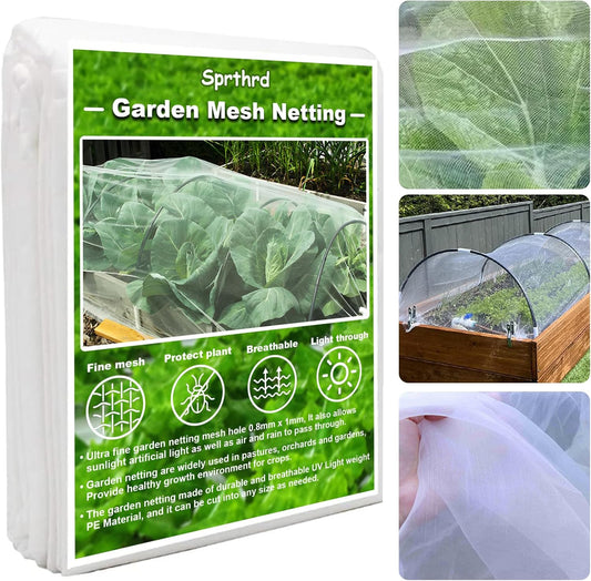 Garden Netting, 10x15Ft Plant Covers Ultra Fine Mesh Netting Pest Barrier Protection Bird Mosquito Net Plants Cover for Vegetables Fruits Flowers Crops Garden
