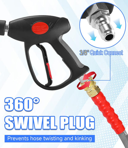 Replacement Pressure Washer Gun with Extension Wand, M22 Fitting
