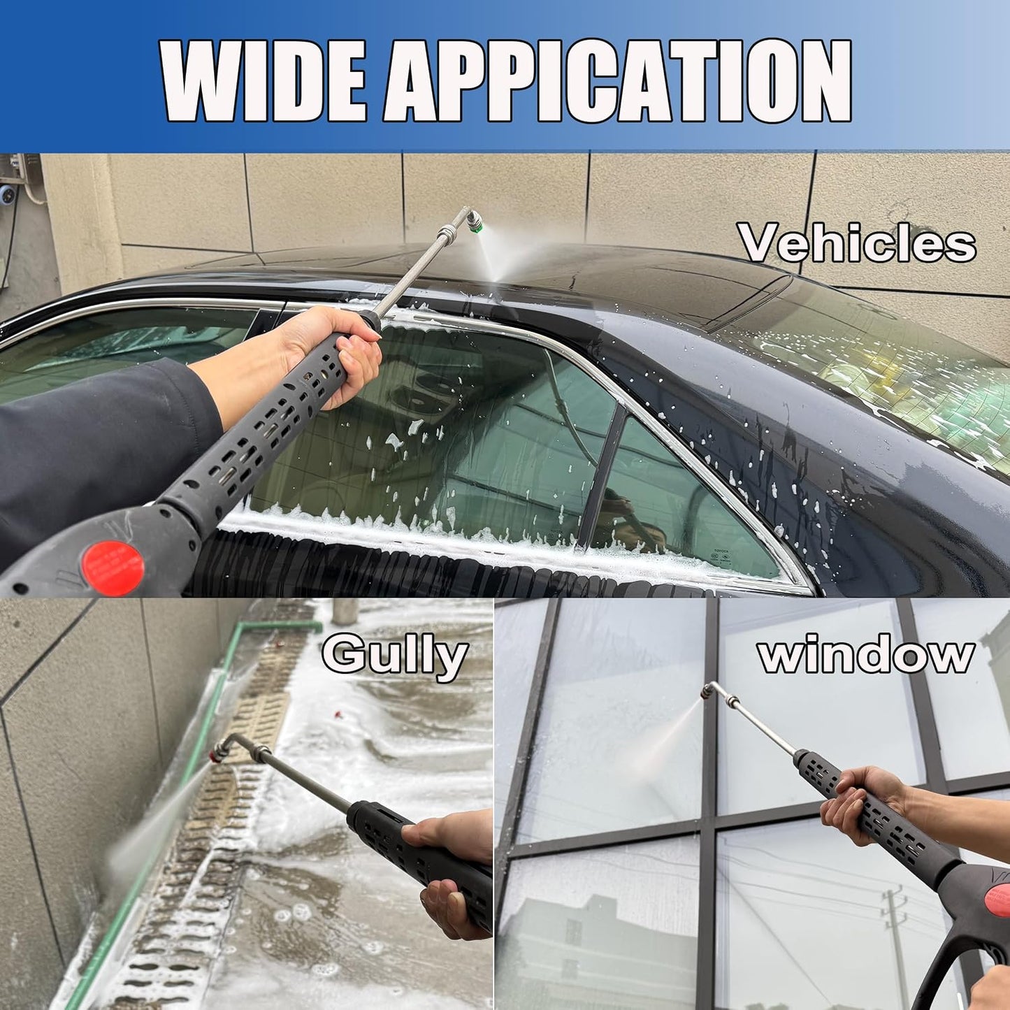 Replacement Pressure Washer Gun with Extension Wand, M22 Fitting