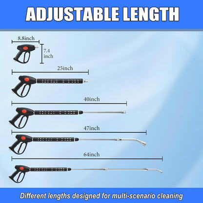 Replacement Pressure Washer Gun with Extension Wand, M22 Fitting