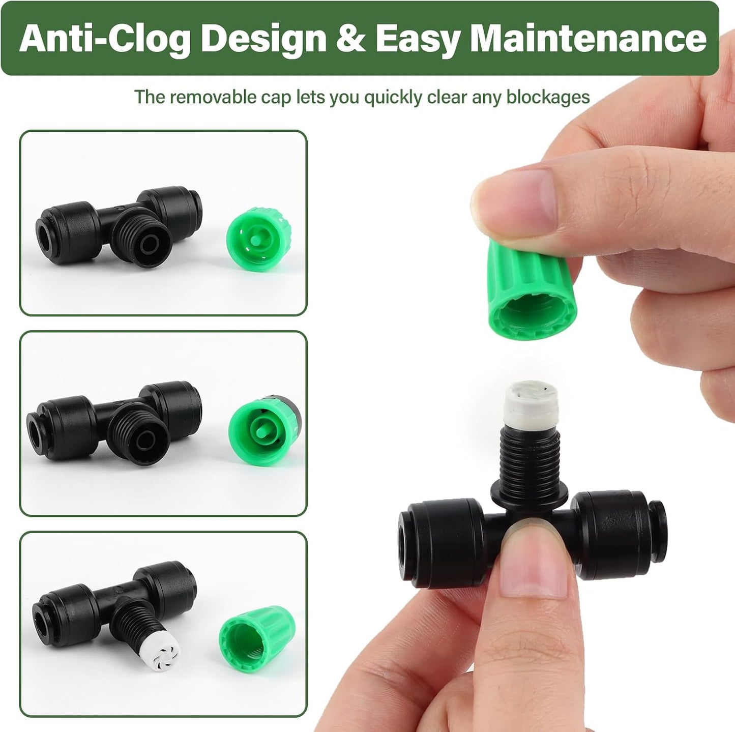 133FT Quick-Connect Drip Irrigation Kit with 30 Drip Emitters,3 Spray Types