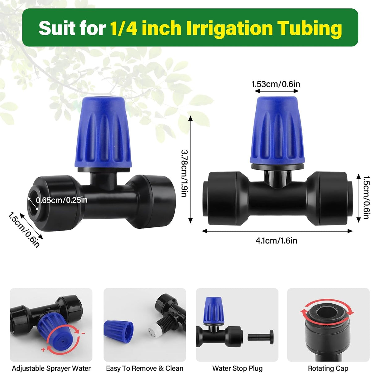 133FT Quick-Connect Drip Irrigation Kit with 30 Drip Emitters,3 Spray Types
