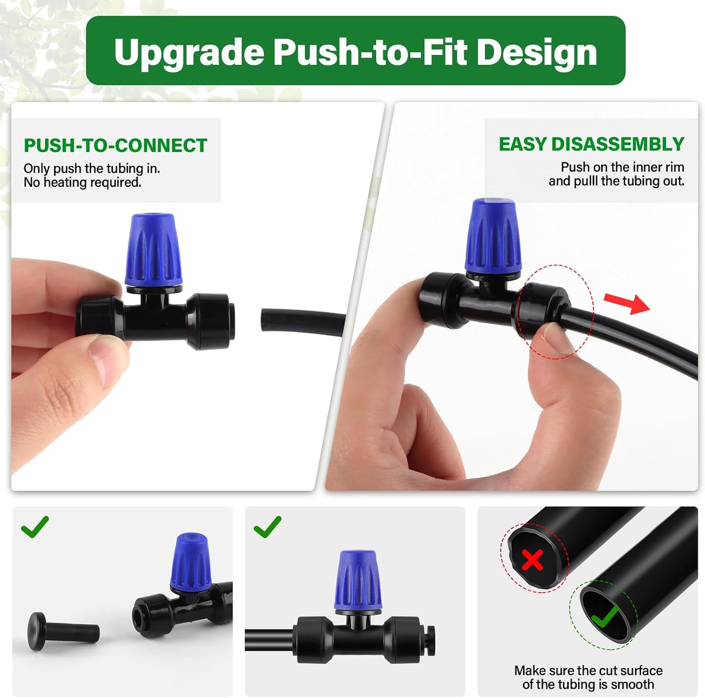 133FT Quick-Connect Drip Irrigation Kit with 30 Drip Emitters,3 Spray Types