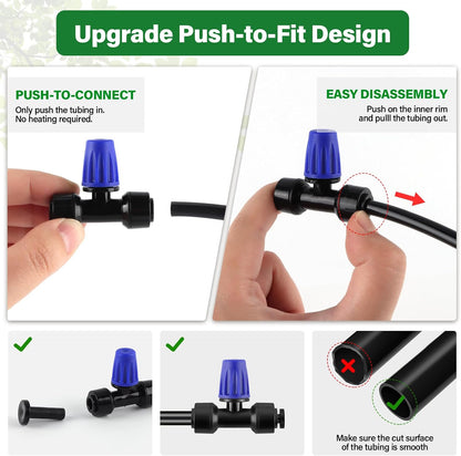133FT Quick-Connect Drip Irrigation Kit with 30 Drip Emitters,3 Spray Types