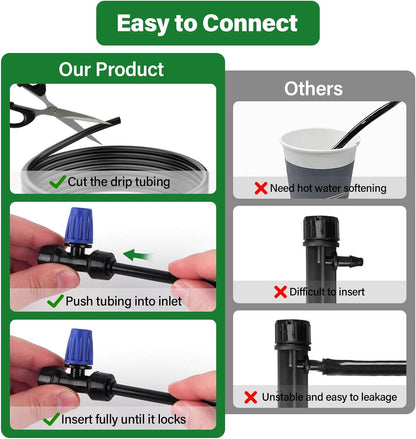 133FT Quick-Connect Drip Irrigation Kit with 30 Drip Emitters,3 Spray Types