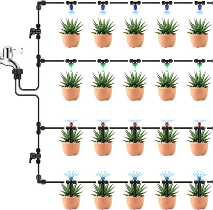 133FT Quick-Connect Drip Irrigation Kit with 30 Drip Emitters,3 Spray Types
