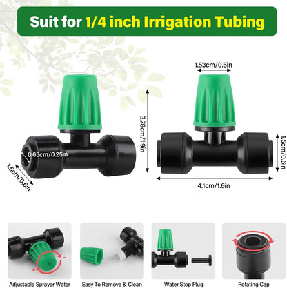 133FT Quick-Connect Drip Irrigation Kit with 30 Drip Emitters,3 Spray Types